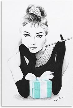 オードリーヘプバーン　ポスター　非売品 絵画風 壁紙ポスター (はがせるシール式) オードリー